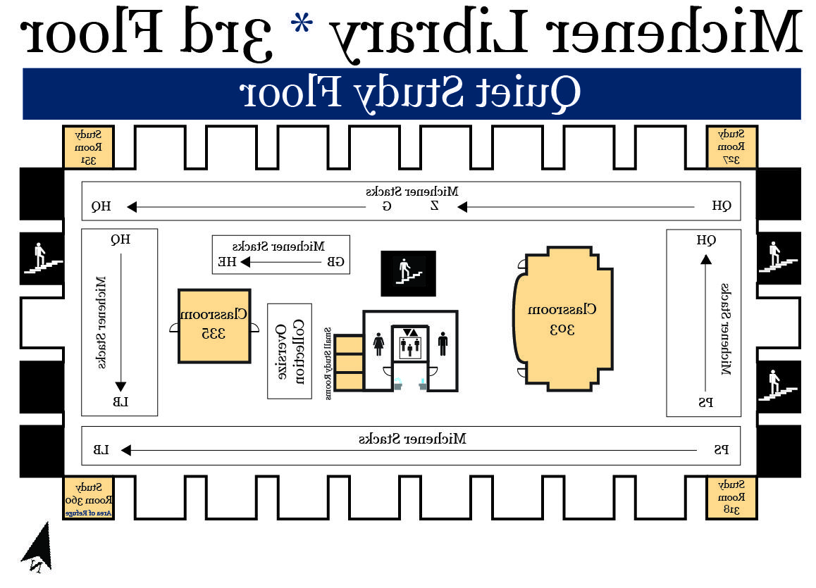 Map of Michener Library third floor